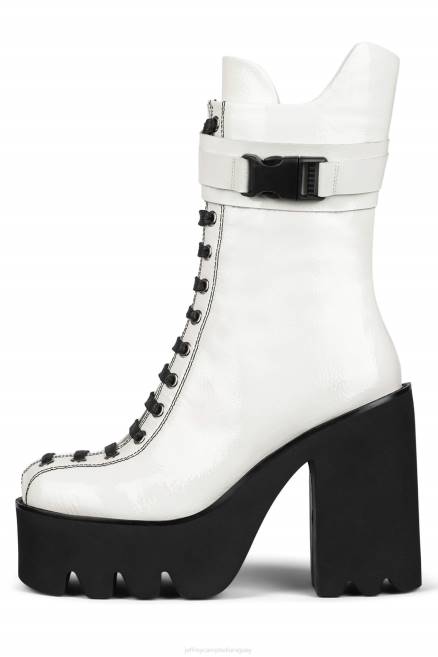 mujer vikingo Jeffrey Campbell F6JX469 botines charol blanco