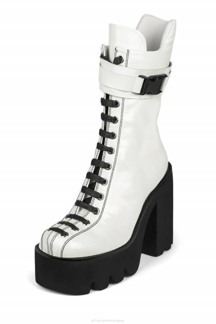 mujer vikingo Jeffrey Campbell F6JX469 botines charol blanco