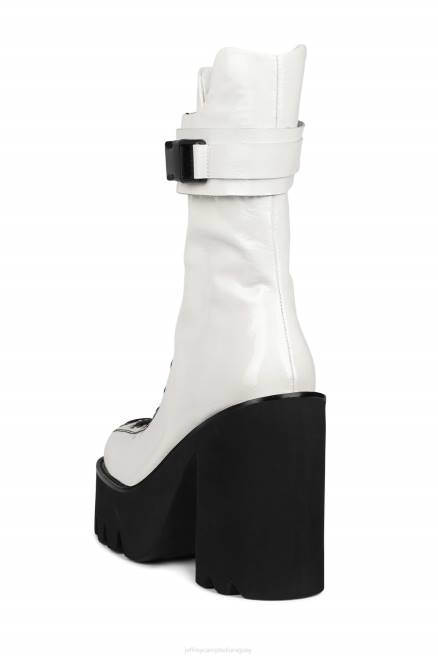 mujer vikingo Jeffrey Campbell F6JX469 botines charol blanco