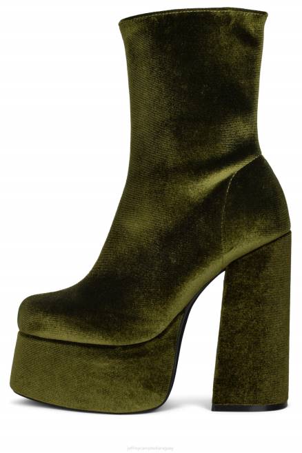 mujer viuda-sm Jeffrey Campbell F6JX540 botines terciopelo verde oliva