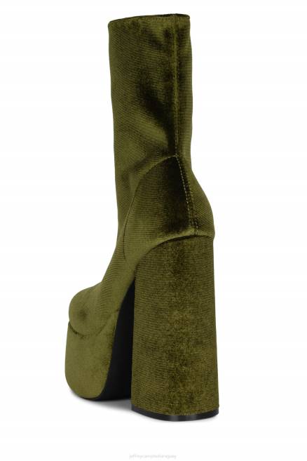 mujer viuda-sm Jeffrey Campbell F6JX540 botines terciopelo verde oliva