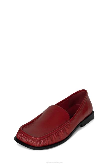 mujer cabezaqrtr Jeffrey Campbell F6JX1782 mocasín y oxford charol arrugado rojo