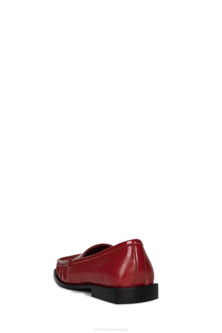 mujer cabezaqrtr Jeffrey Campbell F6JX1782 mocasín y oxford charol arrugado rojo