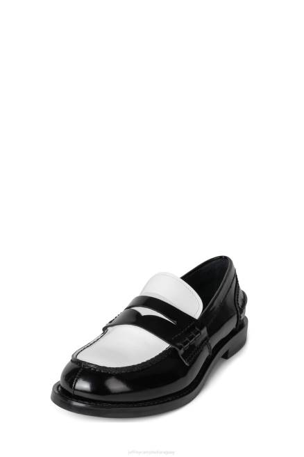 mujer colega Jeffrey Campbell F6JX1770 mocasín y oxford caja blanca negra