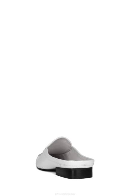 mujer novelista Jeffrey Campbell F6JX1775 mocasín y oxford charol blanco