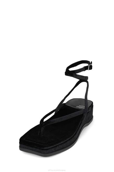 mujer besado por el Sol Jeffrey Campbell F6JX1734 sandalias terciopelo negro