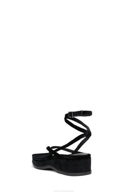 mujer besado por el Sol Jeffrey Campbell F6JX1734 sandalias terciopelo negro