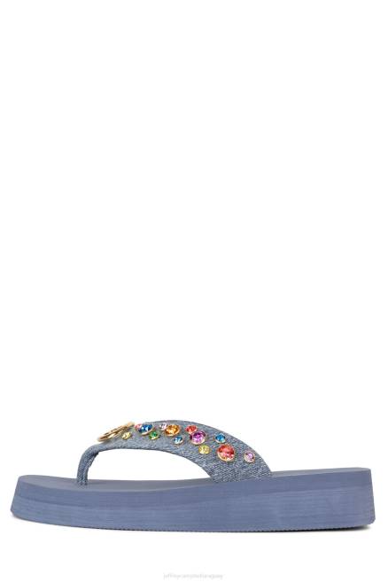 mujer icónicos Jeffrey Campbell F6JX169 sandalias mezclilla azul multicolor