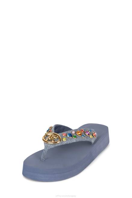 mujer icónicos Jeffrey Campbell F6JX169 sandalias mezclilla azul multicolor