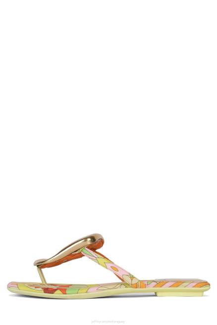 mujer linques-2 Jeffrey Campbell F6JX1747 sandalias floral amarillo rosa