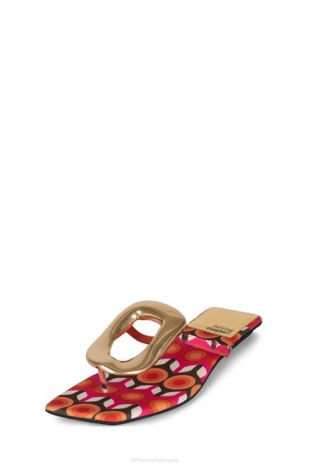 mujer linques-2 Jeffrey Campbell F6JX1748 sandalias círculo rojo estampado multi