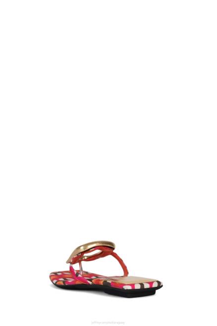 mujer linques-2 Jeffrey Campbell F6JX1748 sandalias círculo rojo estampado multi