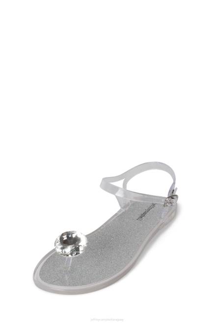 mujer playa-resplandor Jeffrey Campbell F6JX139 sandalias plata