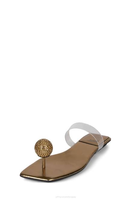 mujer refinado Jeffrey Campbell F6JX1744 sandalias oro claro