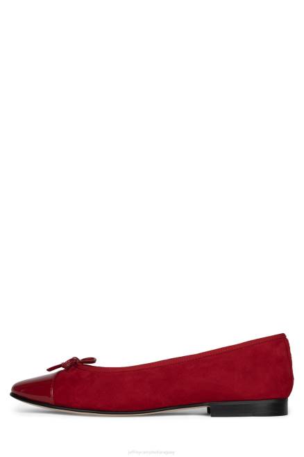 mujer arabesco Jeffrey Campbell F6JX191 zapatillas de ballet combo de ante rojo
