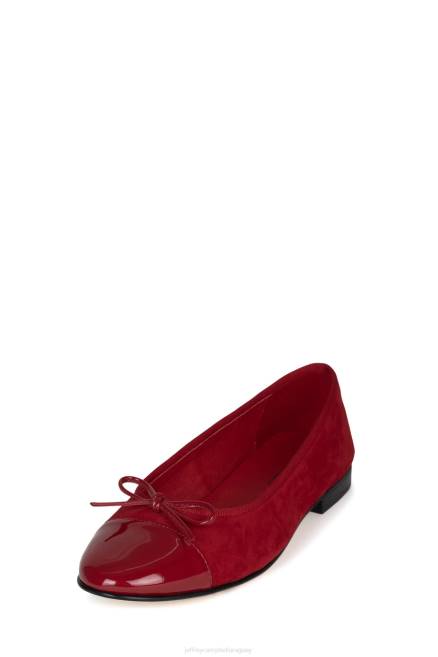 mujer arabesco Jeffrey Campbell F6JX191 zapatillas de ballet combo de ante rojo