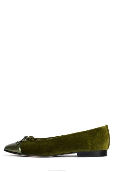mujer arabesco Jeffrey Campbell F6JX193 zapatillas de ballet combo de terciopelo verde