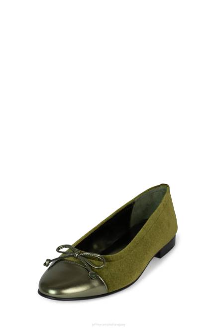 mujer arabesco Jeffrey Campbell F6JX193 zapatillas de ballet combo de terciopelo verde