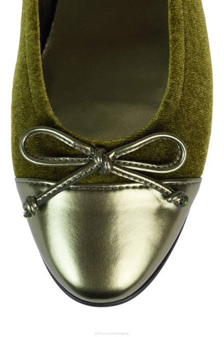 mujer arabesco Jeffrey Campbell F6JX193 zapatillas de ballet combo de terciopelo verde