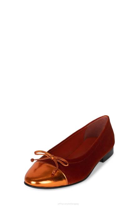 mujer arabesco Jeffrey Campbell F6JX194 zapatillas de ballet combo de terciopelo naranja