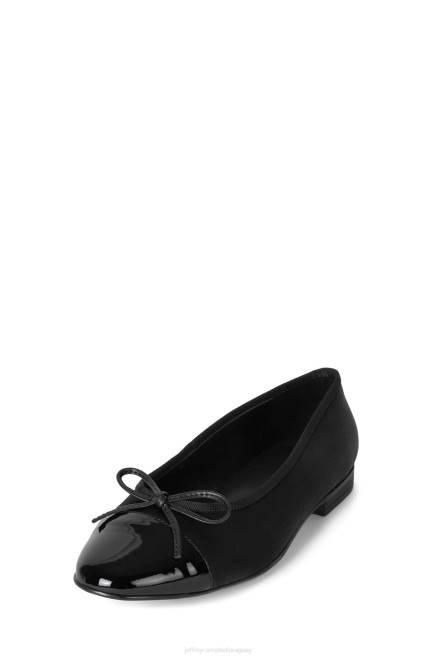 mujer arabesco Jeffrey Campbell F6JX196 zapatillas de ballet charol negro satinado negro