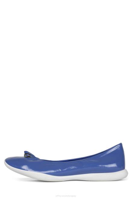 mujer bailarina Jeffrey Campbell F6JX186 zapatillas de ballet charol arrugado azul