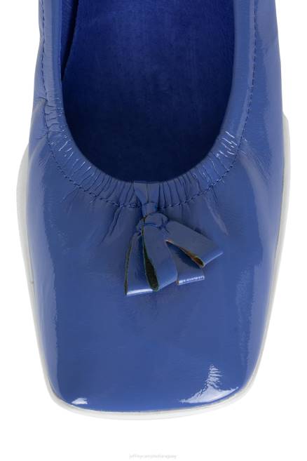 mujer bailarina Jeffrey Campbell F6JX186 zapatillas de ballet charol arrugado azul