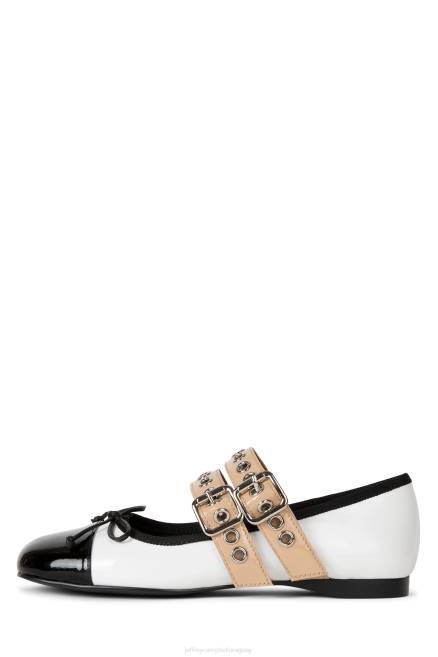 mujer balletico Jeffrey Campbell F6JX201 zapatillas de ballet charol desnudo blanco negro