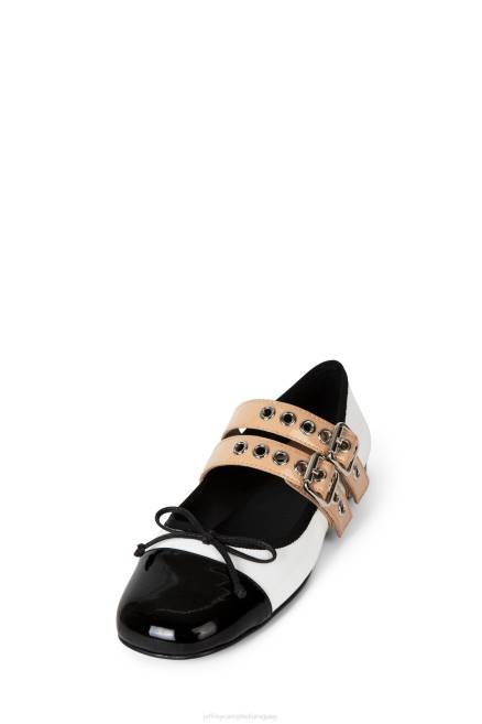 mujer balletico Jeffrey Campbell F6JX201 zapatillas de ballet charol desnudo blanco negro