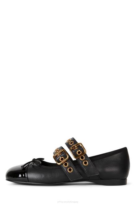 mujer balletico Jeffrey Campbell F6JX202 zapatillas de ballet negro multi oro