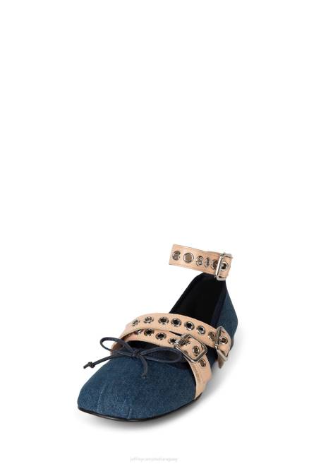 mujer coreo Jeffrey Campbell F6JX211 zapatillas de ballet mezclilla azul natural