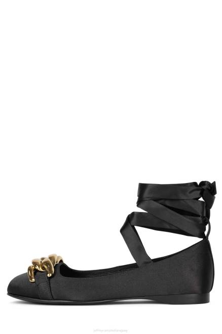 mujer onegin Jeffrey Campbell F6JX189 zapatillas de ballet oro negro satinado