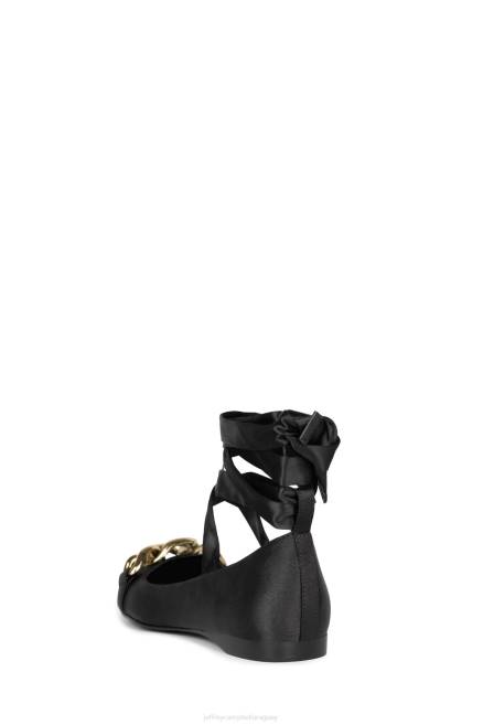 mujer onegin Jeffrey Campbell F6JX189 zapatillas de ballet oro negro satinado