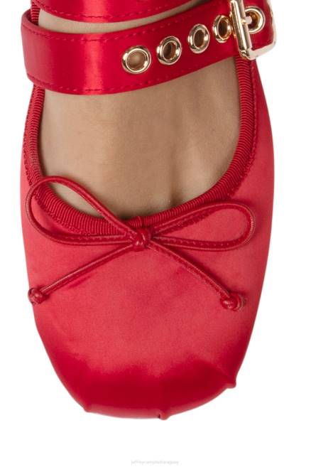 mujer papeleta Jeffrey Campbell F6JX208 zapatillas de ballet rojo satinado negro blanco guinga