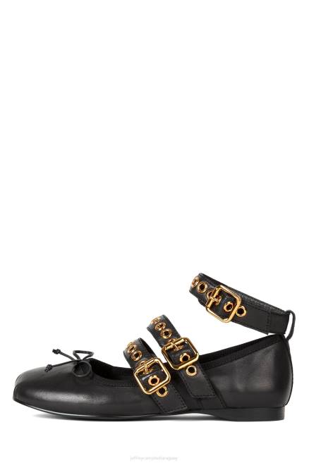 mujer rina Jeffrey Campbell F6JX204 zapatillas de ballet oro negro