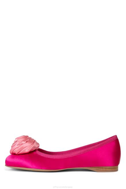 mujer roseta Jeffrey Campbell F6JX205 zapatillas de ballet combo rosa satinado