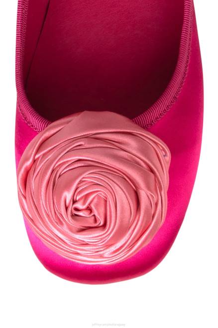 mujer roseta Jeffrey Campbell F6JX205 zapatillas de ballet combo rosa satinado