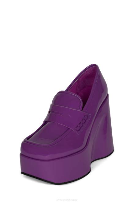 mujer bloquear Jeffrey Campbell F6JX1268 bomba de plataforma charol morado