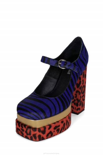 mujer chillin-f Jeffrey Campbell F6JX1280 bomba de plataforma combinación animal print