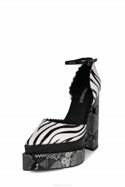 mujer hechizonu-f Jeffrey Campbell F6JX1287 bomba de plataforma negro blanco cebra multi