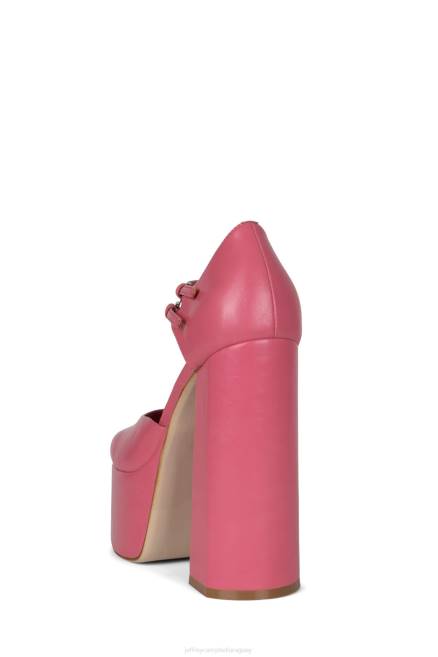 mujer leila Jeffrey Campbell F6JX1292 bomba de plataforma arruga rosa