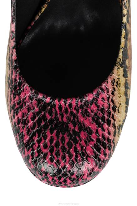 mujer okurr Jeffrey Campbell F6JX1299 bomba de plataforma combo de serpiente naranja fucsia