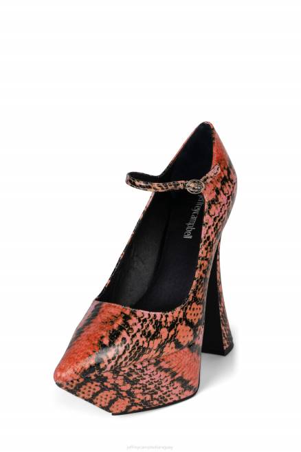 mujer siouxsie-m Jeffrey Campbell F6JX1290 bomba de plataforma serpiente rosa naranja