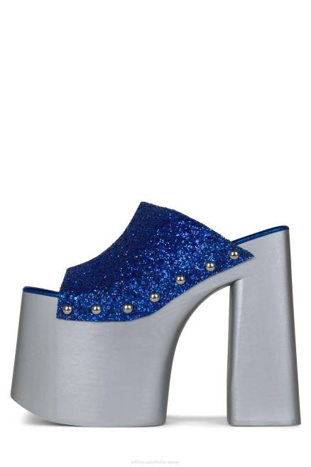 mujer 2-alto Jeffrey Campbell F6JX1095 sandalia plataforma plata brillo azul