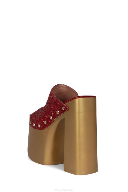 mujer 2-alto Jeffrey Campbell F6JX1096 sandalia plataforma rojo brillo dorado