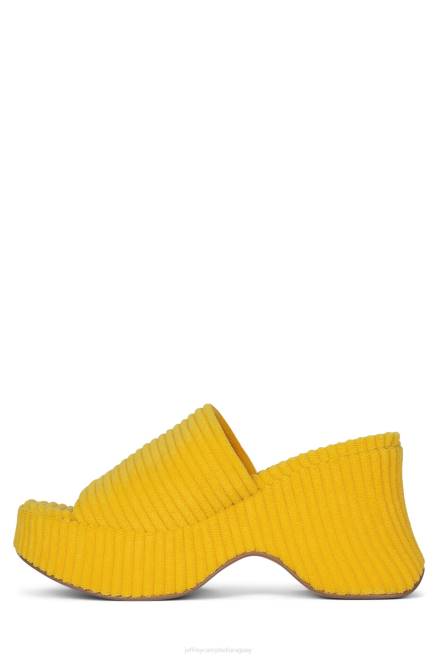 mujer 6teen-2 Jeffrey Campbell F6JX40 sandalia plataforma toalla de rayas amarillas