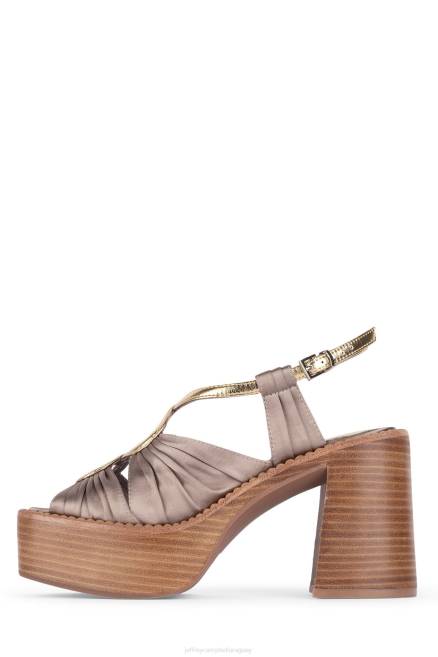 mujer Espectáculo de rock Jeffrey Campbell F6JX1161 sandalia plataforma topo satinado dorado