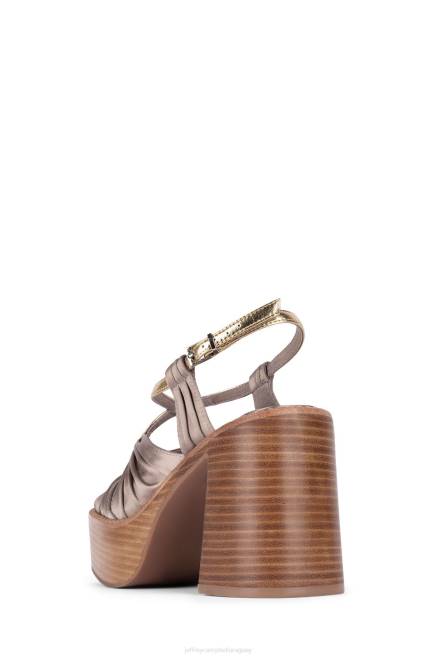 mujer Espectáculo de rock Jeffrey Campbell F6JX1161 sandalia plataforma topo satinado dorado