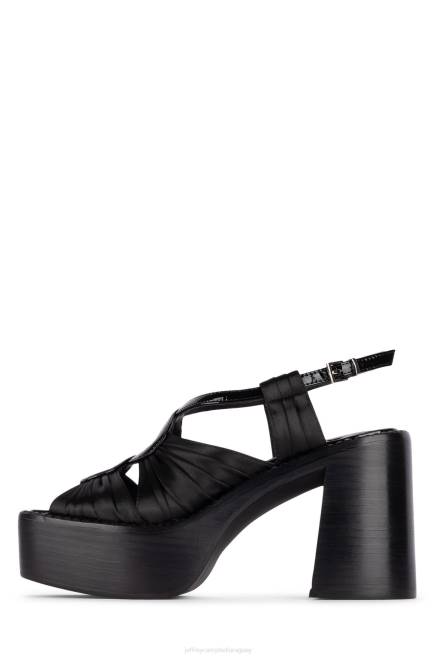 mujer Espectáculo de rock Jeffrey Campbell F6JX1163 sandalia plataforma charol negro satinado negro