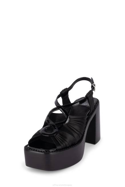 mujer Espectáculo de rock Jeffrey Campbell F6JX1163 sandalia plataforma charol negro satinado negro